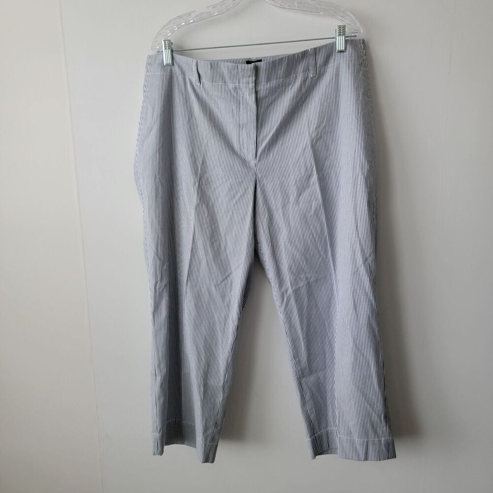 talbots women's chelsea striped strgight-leg crop pants size 16W Preppy